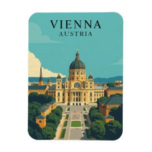 Vintages Vienna Austria Travel Art Magnet