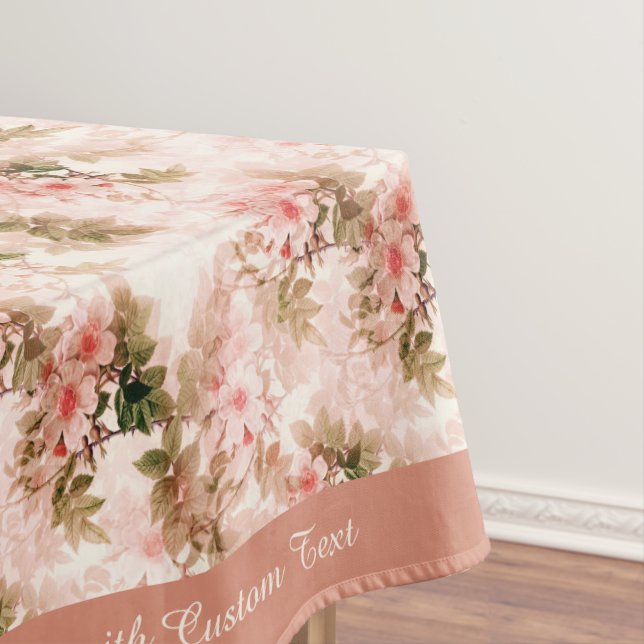 Vintages Viktorianisch rosa Blumenmotiv Personalis Tischdecke (Beispiel)