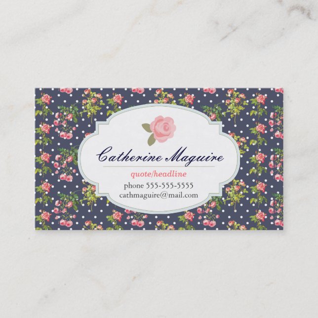 Vintages viktorianisches Blumen irgendein Beruf Visitenkarte (Vorderseite)