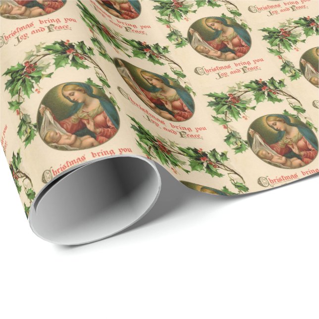 Vintages Viktorianisches Christkind Geschenkpapier (Rolleneckpunkt)