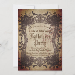 Vintages Viktorianisches Gothic Creepy Halloween-P Einladung