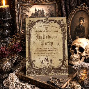 Vintages Viktorianisches gotisches Halloween Einladung