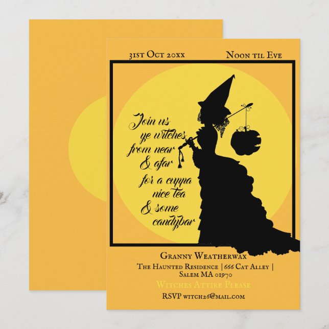 Vintages Viktorianisches Halloween-Party Einladung (Vorne/Hinten)