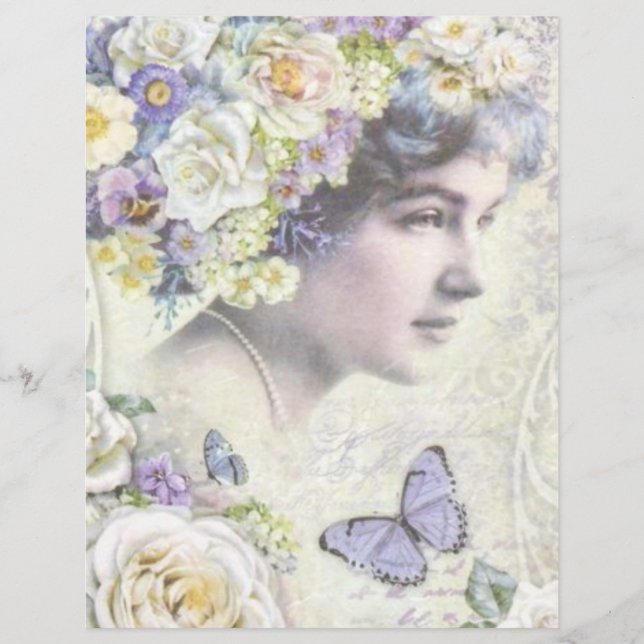 Vintages Viktorianisches Lady Decoupage Scrapbook (Vorderseite)