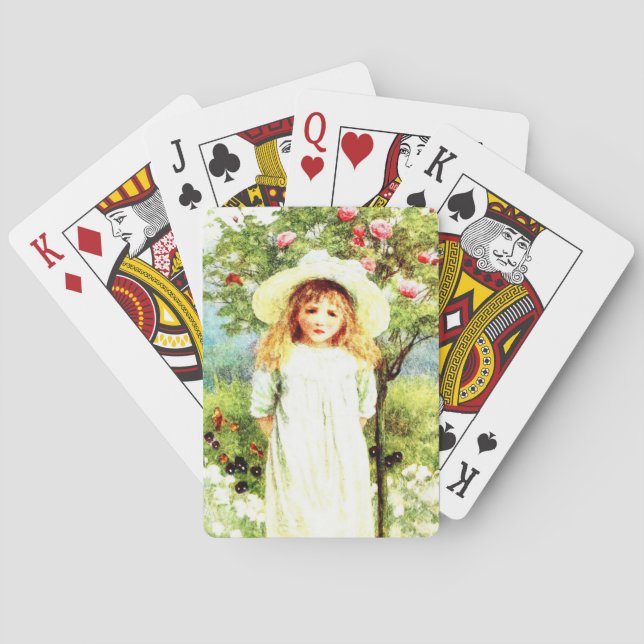 Vintages Viktorianisches Mädchen Spielkarten (Rückseite)
