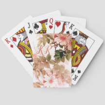 Vintages, Viktorianisches rosa, florales Monogramm