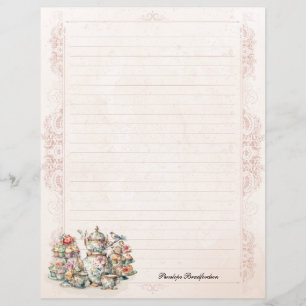 Vintages Viktorianisches Rose Teegeflecht Papier