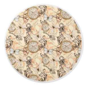 Vintages Viktorianisches Shabby Chic Ländermuster Keramikknauf