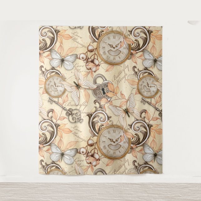 Vintages Viktorianisches Shabby Chic Ländermuster Wandteppich (Vorderseite)