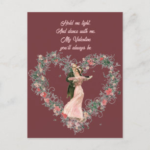Vintages Viktorianisches Tanzbein Valentine Postkarte