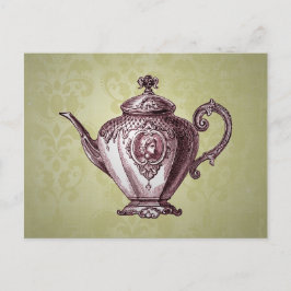 Vintages Viktorianisches Teapot Postkarte