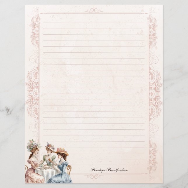 Vintages Viktorianisches Teevorlagenpapier (Vorderseite)