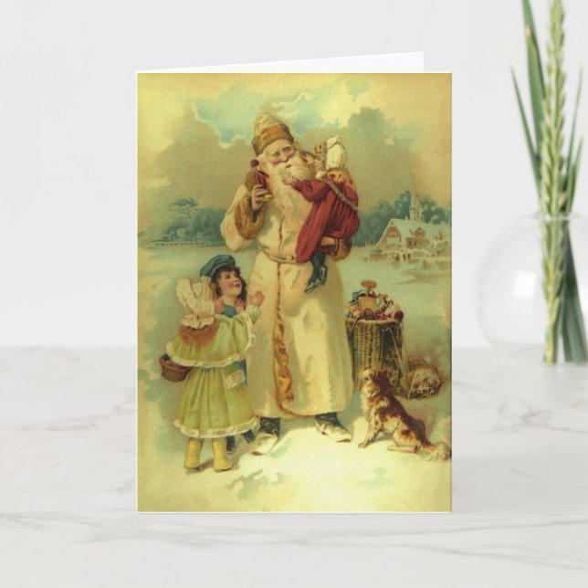 Vintages viktorianisches Weihnachten und Kinder (Vorderseite)