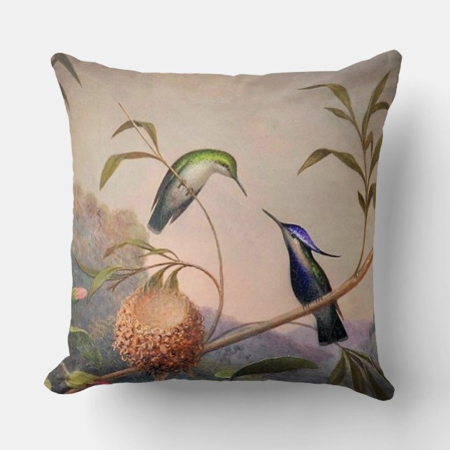 Vintages Vogel-Bild-Kissen Kissen (Vorderseite)
