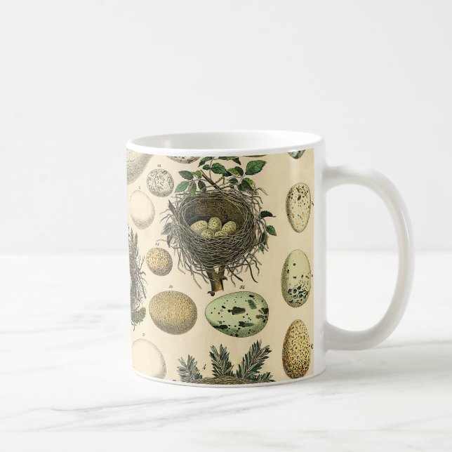 Vintages Vogeleier Nest Malereieier Kaffeetasse (Rechts)