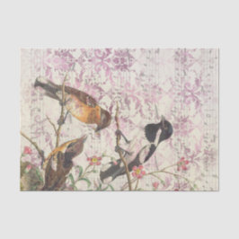 Vintages Vogelgefechtpapier | Dekoupage Seidenpapier