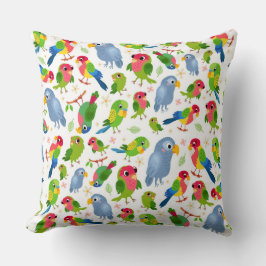 Vintages Vogelmuster, farbenfrohe Muster Kissen