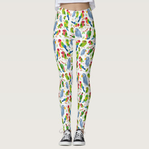 Vintages Vogelmuster, farbenfrohe Muster Leggings