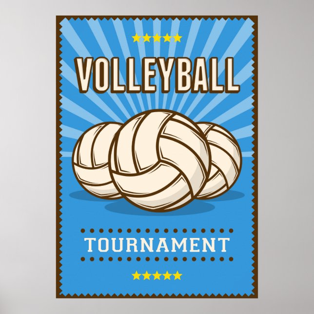 Vintages Volleyballturnier Poster (Vorne)