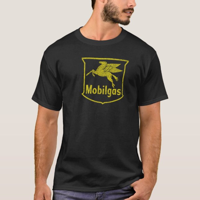 Vintages vorgestörtes Pegasus Dunkles Shirt (Vorderseite)