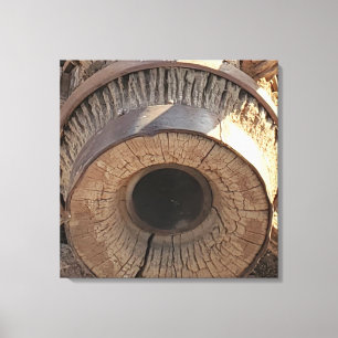 Vintages Wagenrad Rustikales Foto Leinwanddruck