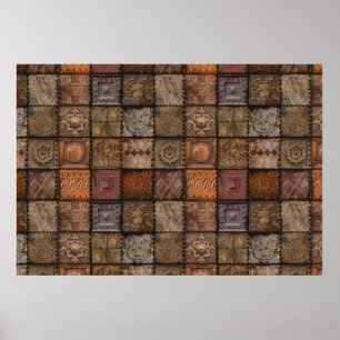 Vintages Wand-Tiles-Poster für Entdeckung Poster