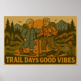 Vintages Wander- und Ausgehmöglichkeiten Poster