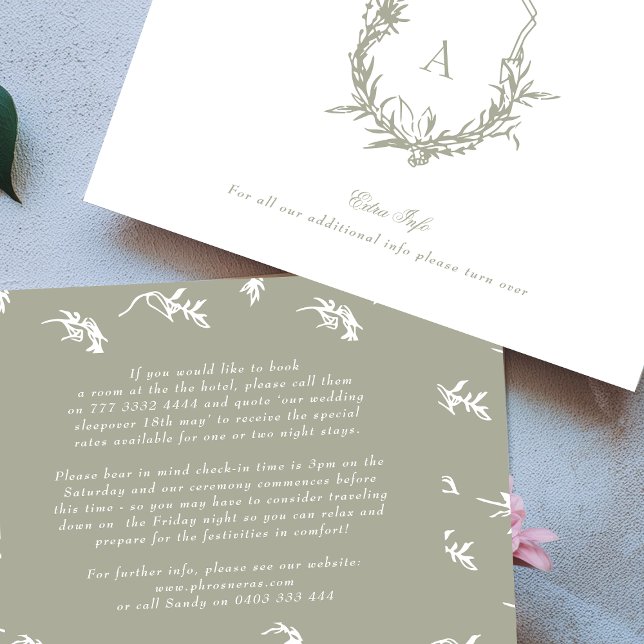 Vintages Wappen - Details zur Sage Green Begleitkarte (Von Creator hochgeladen)