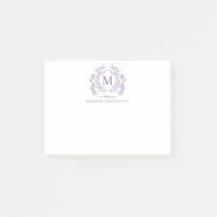 Vintages Wappen, Monogramm Post-it Klebezettel