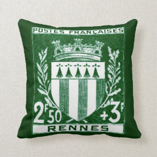 Vintages Wappen Rennes, Frankreich Kissen