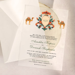 Vintages Wappen Royal Camel Indian Hindu Wedding