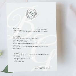 Vintages Wappen überdimensionale, elegante Monogra Menükarte