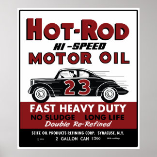 Vintages warmgewalztes Motorölzinn Poster