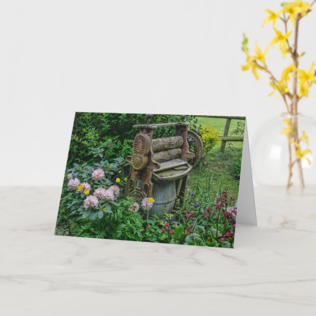 Vintages Waschbecken Landschaftlicher Garten Blume Karte (Gelbe Blume)