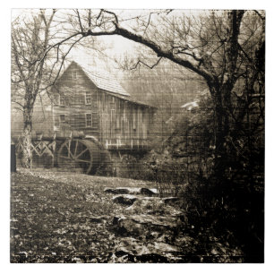 Vintages Wasserrad Fliese