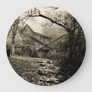 Vintages Wasserrad Große Wanduhr