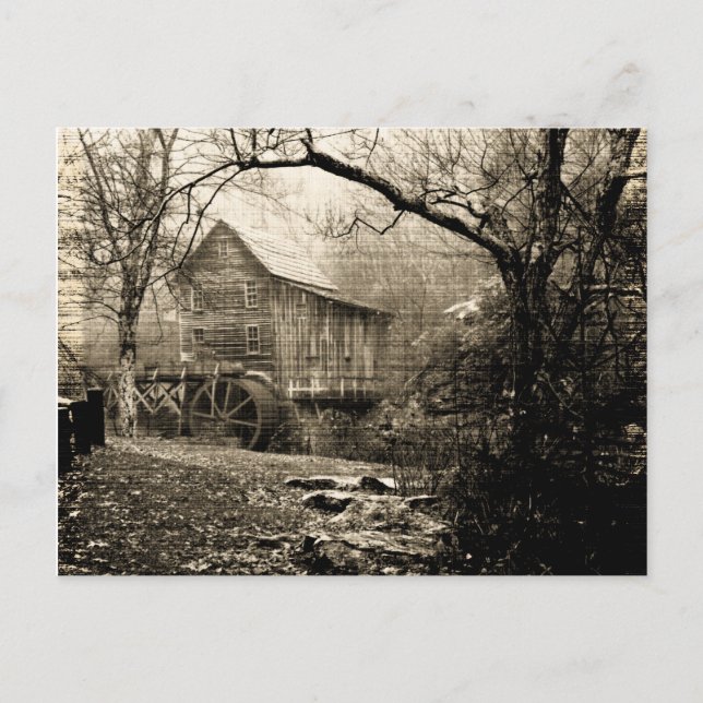 Vintages Wasserrad Postkarte (Vorderseite)