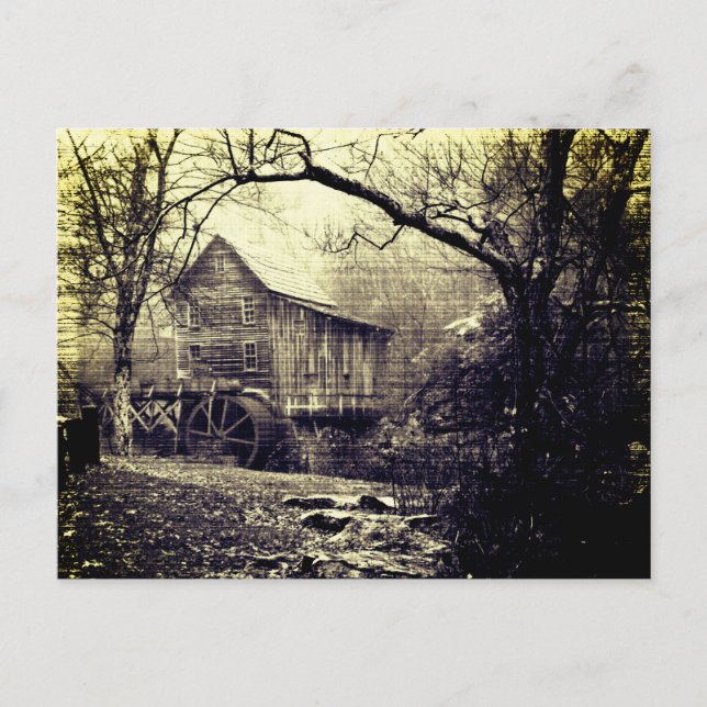 Vintages Wasserrad Postkarte (Vorderseite)