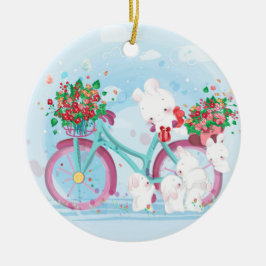 Vintages Watecrolor Weihnachten Keramik Ornament