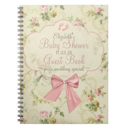 Vintages Watercolor-Blumen-Baby-Duschen-Gast-Buch Notizblock