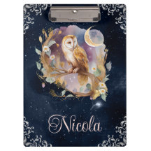 Vintages Watercolor Celestie Fantasy Owl