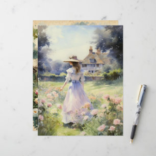 Vintages Watercolor Country Garden Scrapbook
