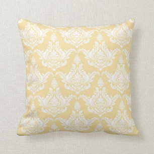 Vintages Watercolor Gelb Damask Kissen