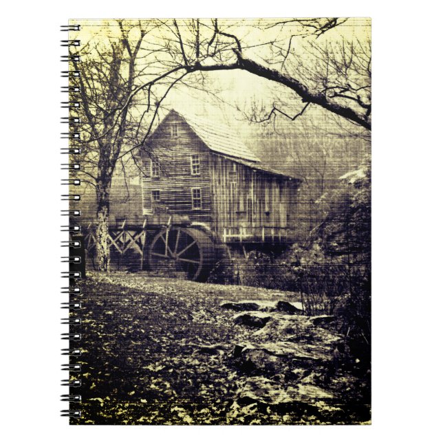 Vintages Waterrad Postkarte Notizblock (Vorderseite)