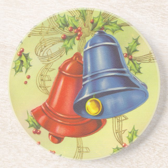Vintages Weihnachten Bell Getränkeuntersetzer (Vorne)