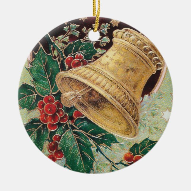 Vintages Weihnachten Bell Keramikornament (Vorne)
