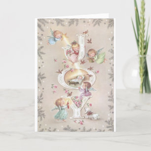 Vintages Weihnachten - Engel holen dem Baby Jesus