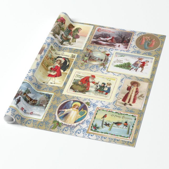 Vintages Weihnachten Geschenkpapier (Ungerollt)