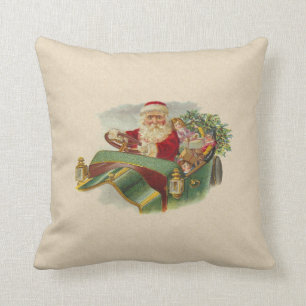 Vintages Weihnachten Sankt in einem klassischen Kissen