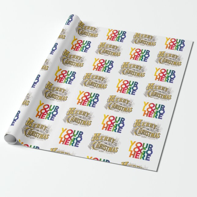 Vintages Weihnachts-Firmenlogo Geschenkpapier (Ungerollt)